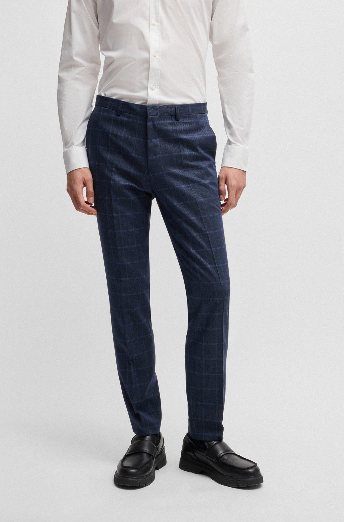 Extra-slim-fit suit in checked performance-stretch cloth Product Image