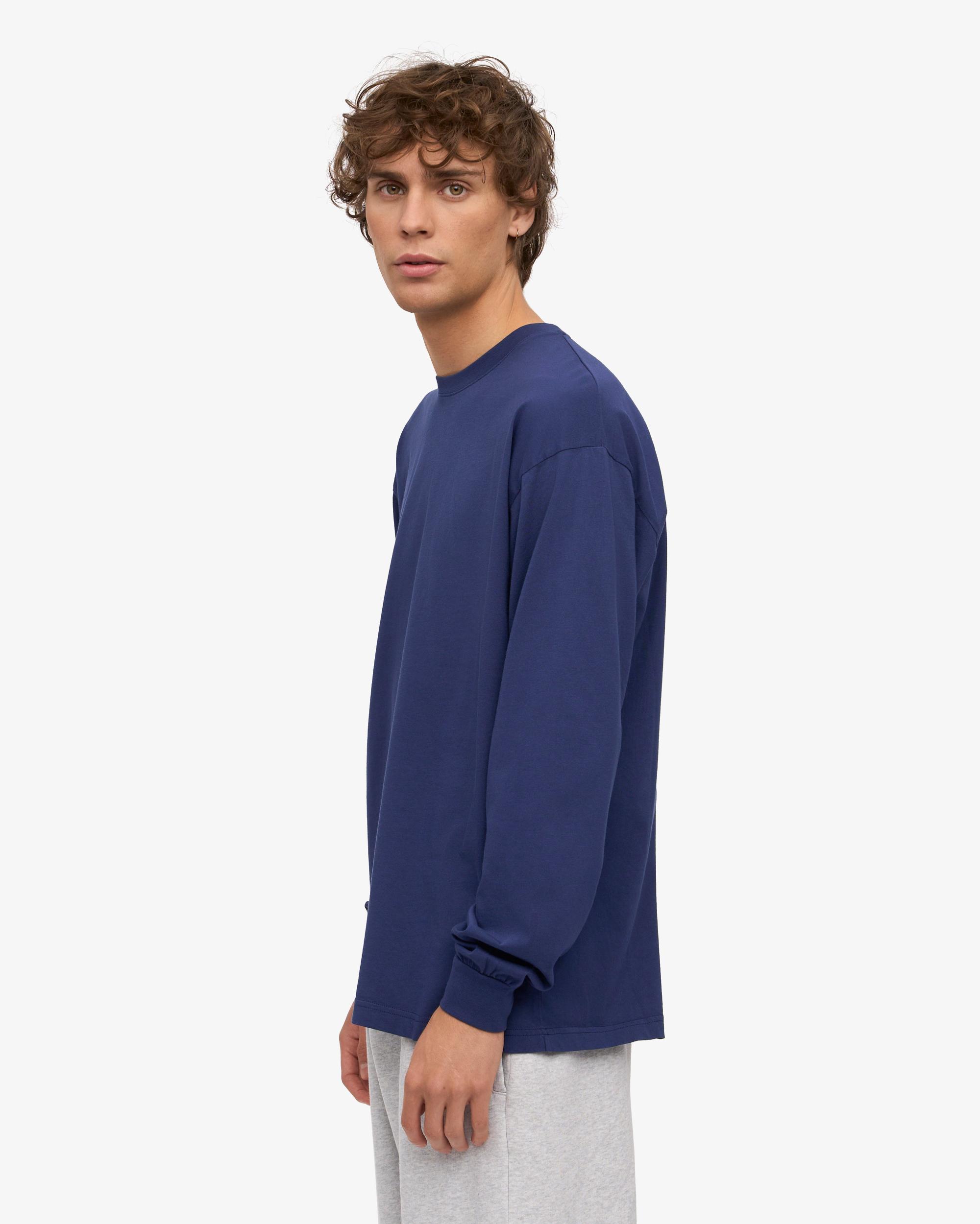 Oversized Organic LS T-Shirt - Marine Blue Product Image