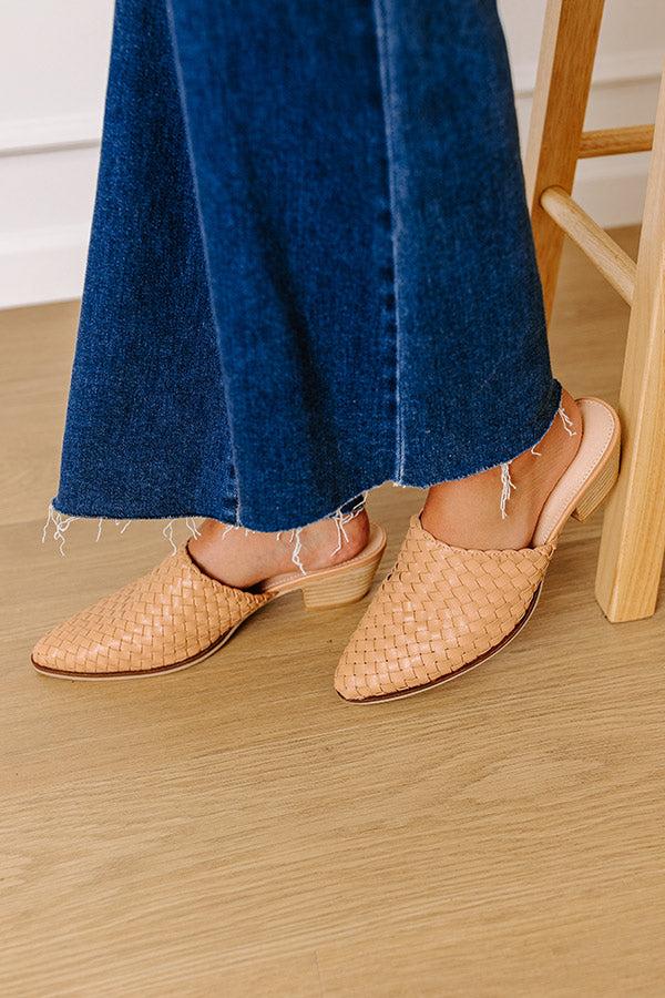 The Emilia Woven Leather Mule in Natural Product Image