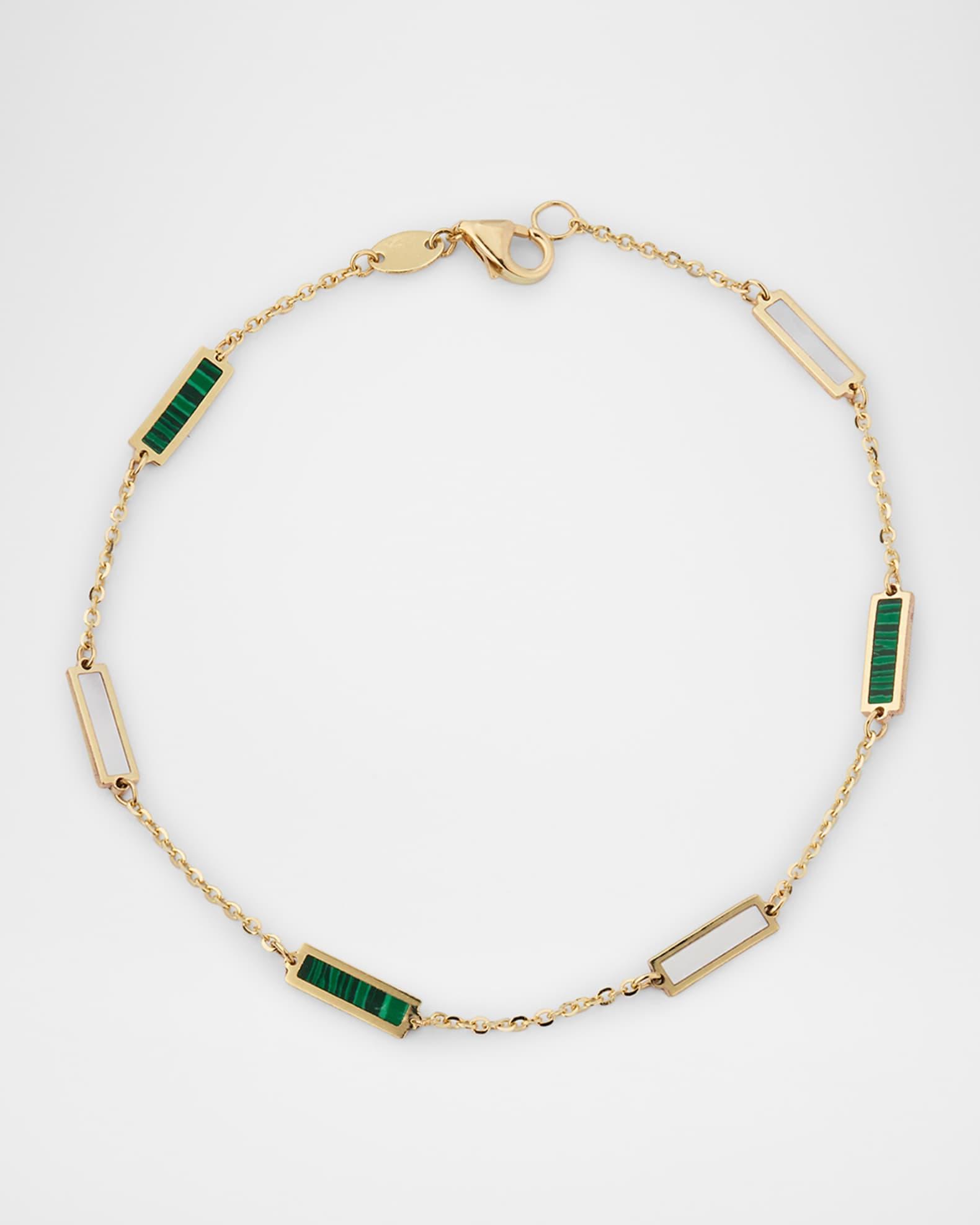 14K Yellow Gold Inlay Station Bracelet Product Image