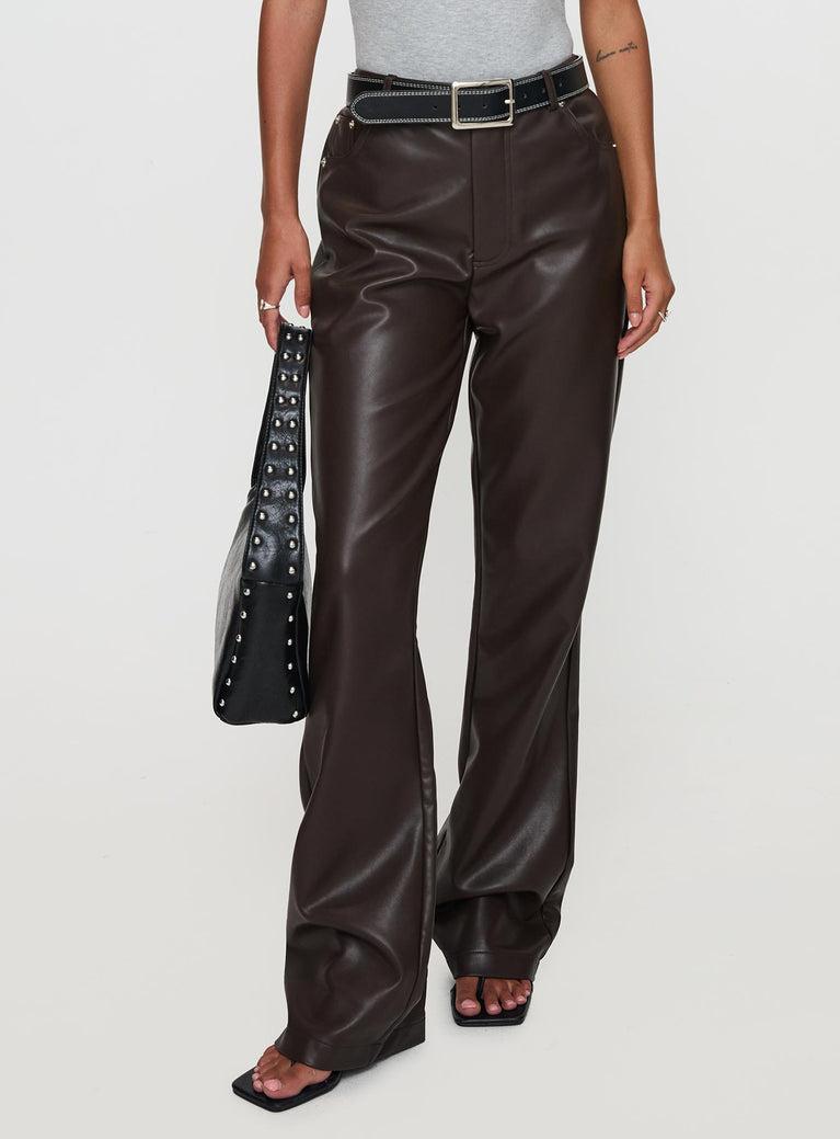 Nolene Low Rise Pants Chocolate Product Image