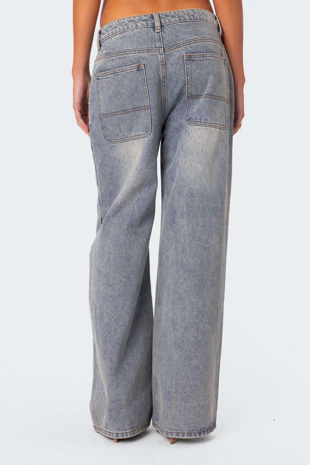 Myla Washed Low Rise Baggy Jeans Product Image