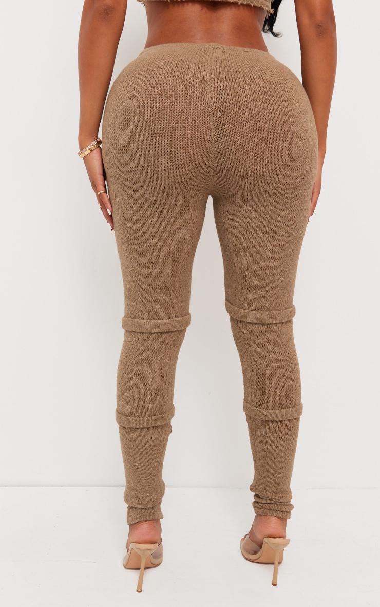 Shape Mocha Knit High Waist Seam Detail Pants Product Image