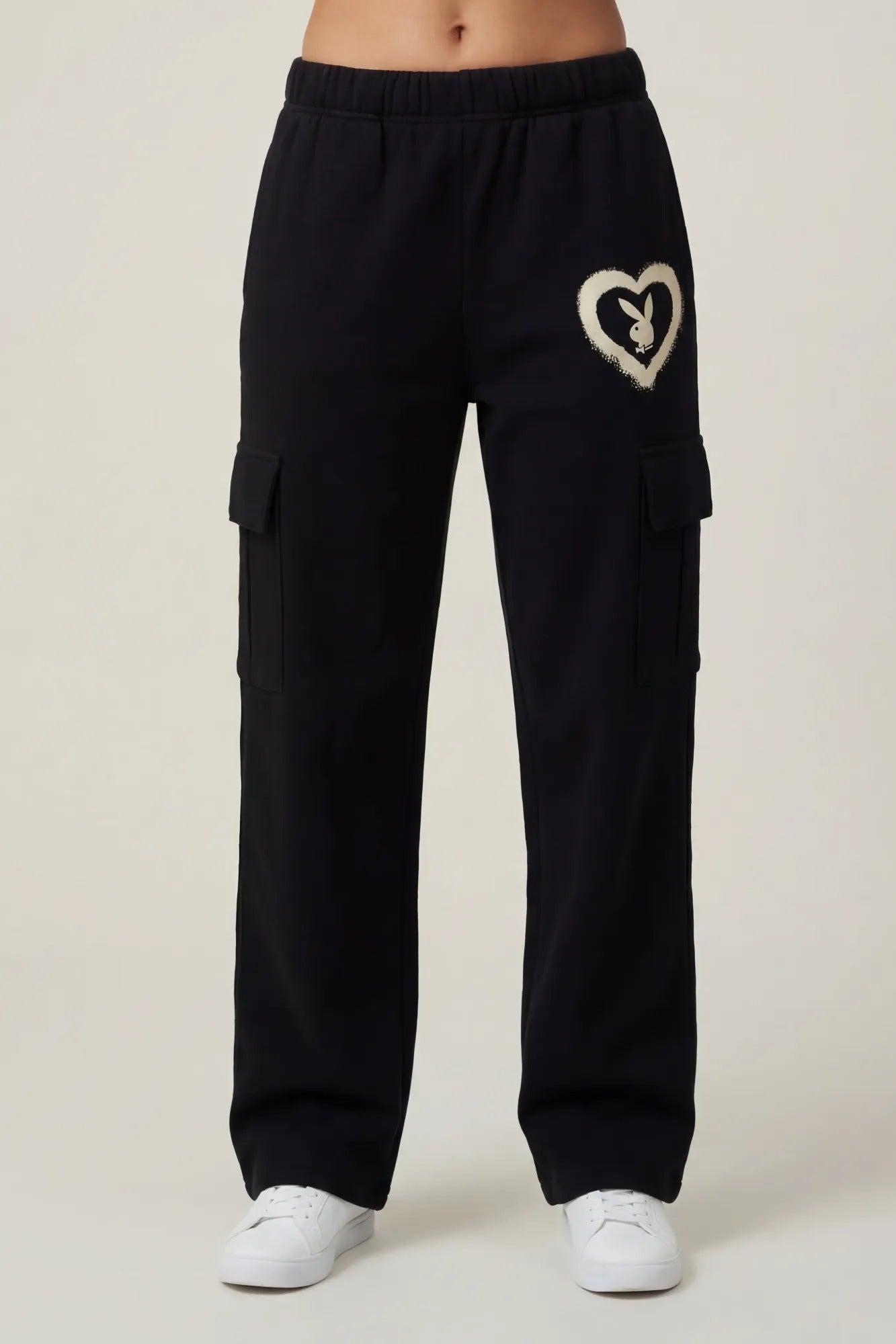 Playboy Fleece Wide Leg Cargo Sweatpant Female Product Image