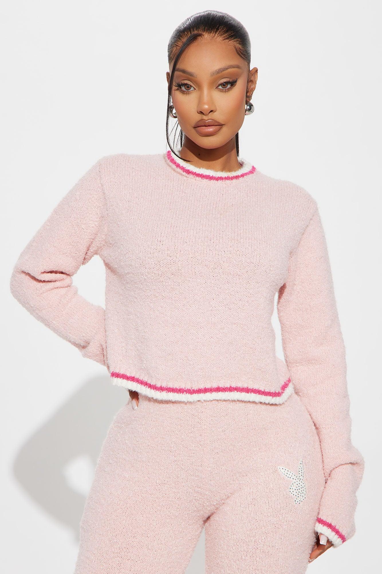 Playboy Rhinestone Cozy Top - Pink Female Product Image