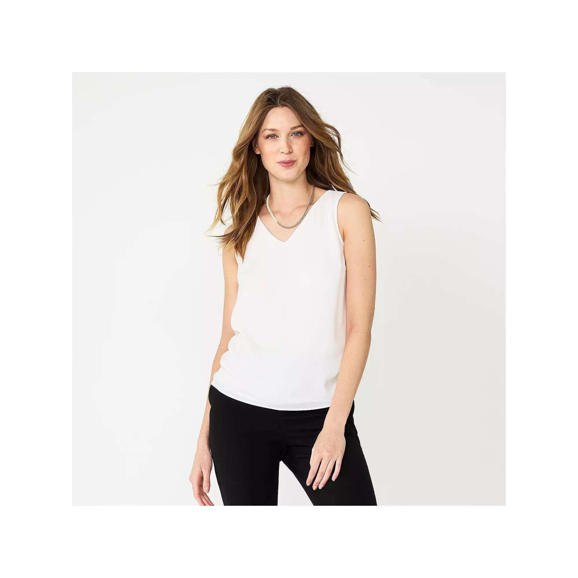 Women's Petite Nine West V-Neck Tank Top,  Product Image