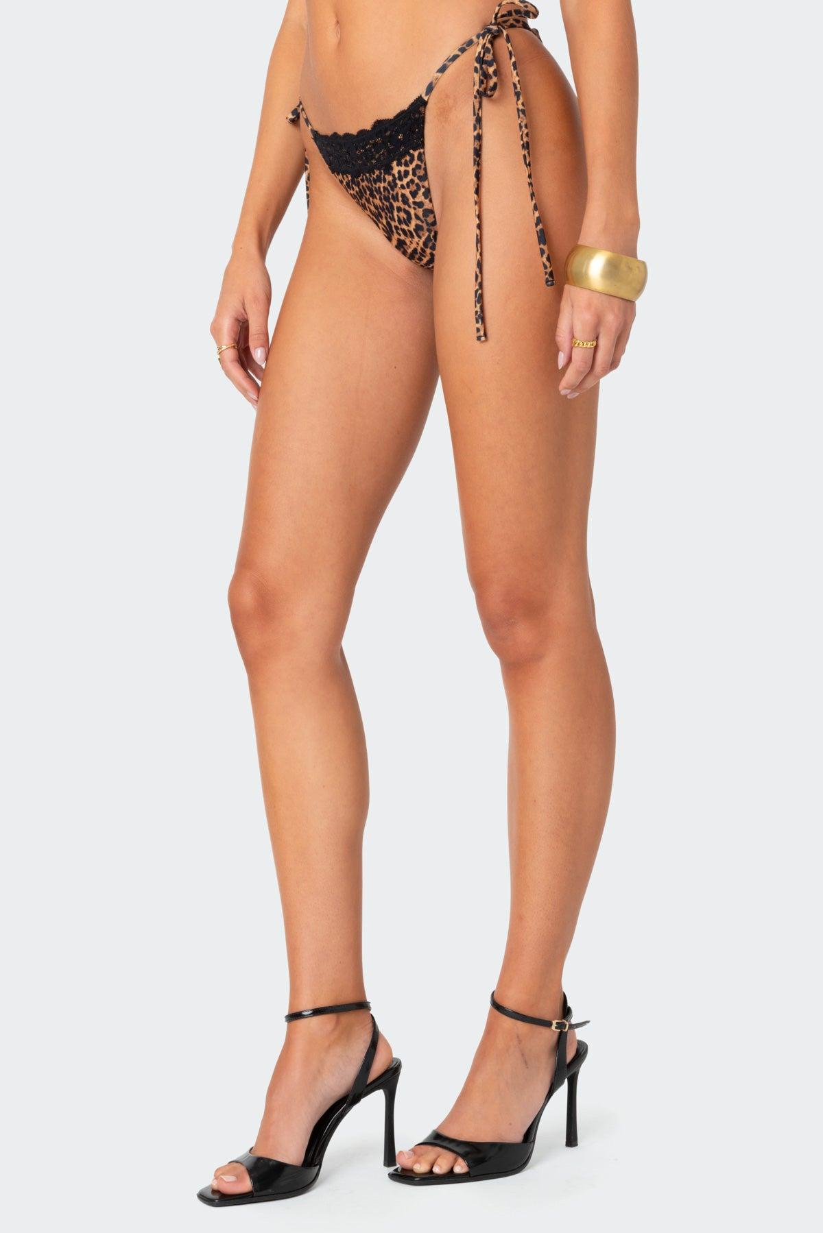 Lacey Leopard String Bikini Bottom Product Image