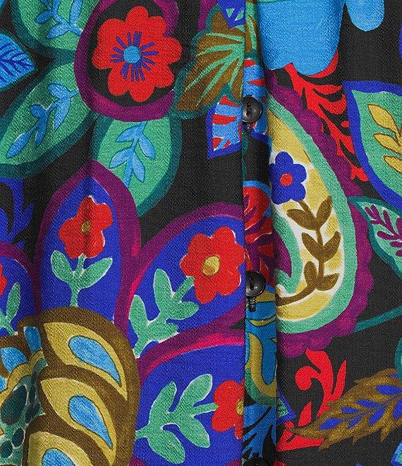 Ali Miles Floral Wire Collar 3/4 Sleeve Button-Front Tunic Product Image