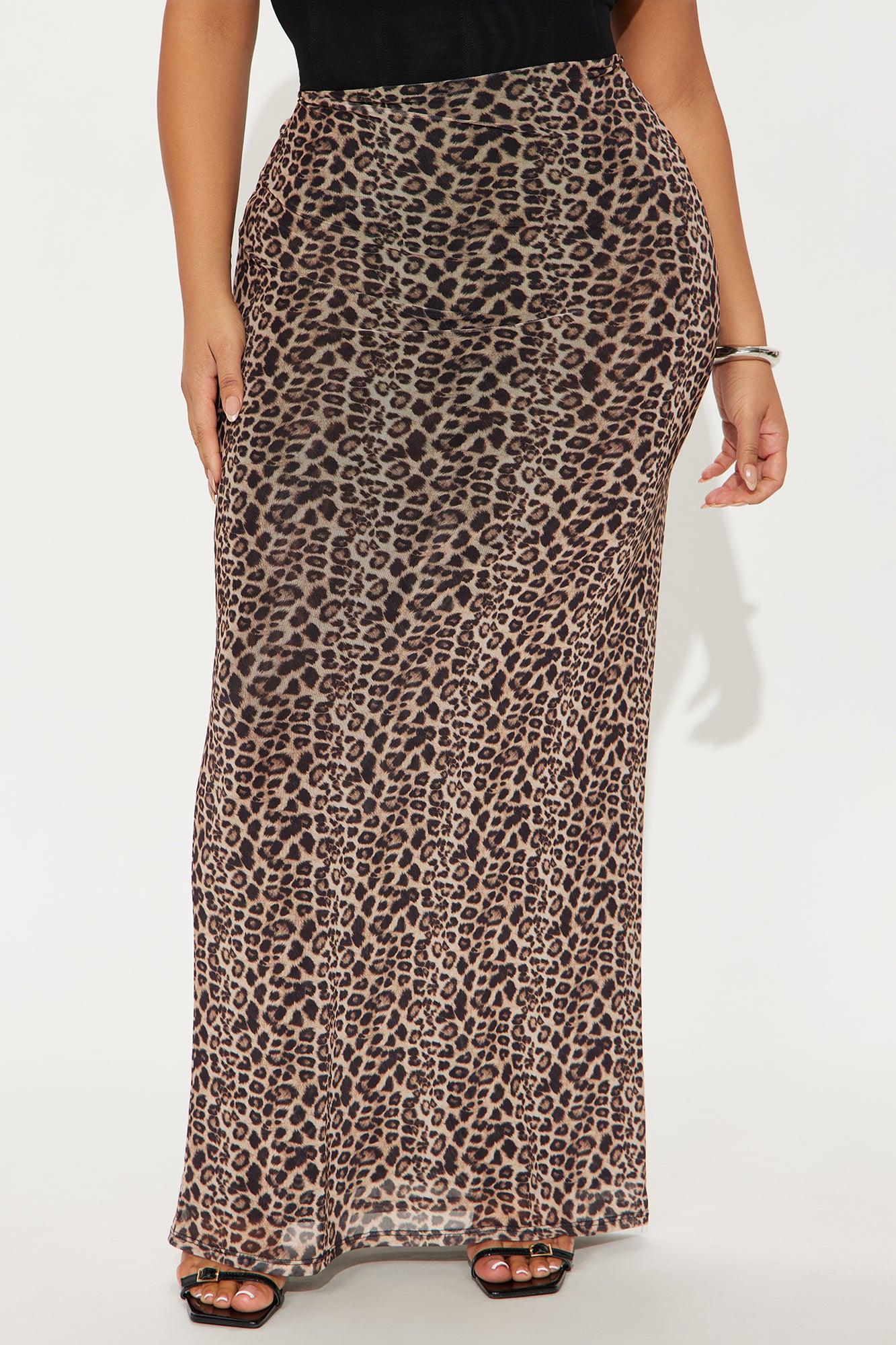 Zora Leopard Mesh Maxi Skirt - Leopard Product Image