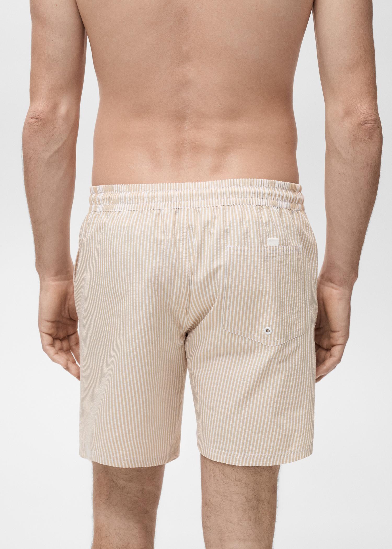 Seersucker swimming trunks - Men | MANGO USA Product Image