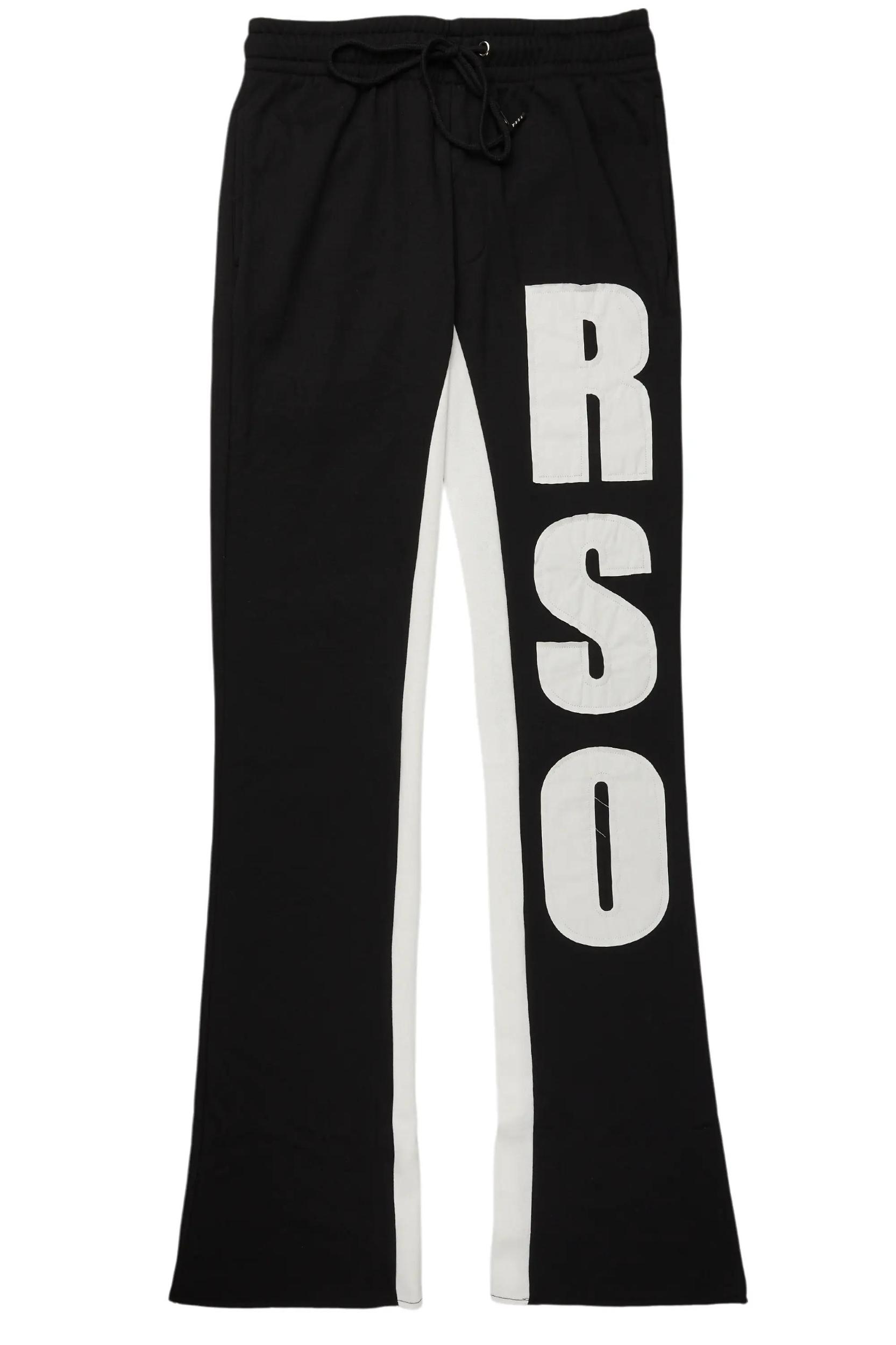 Uko Jet Black Stacked Baggy Track Pant Male Product Image