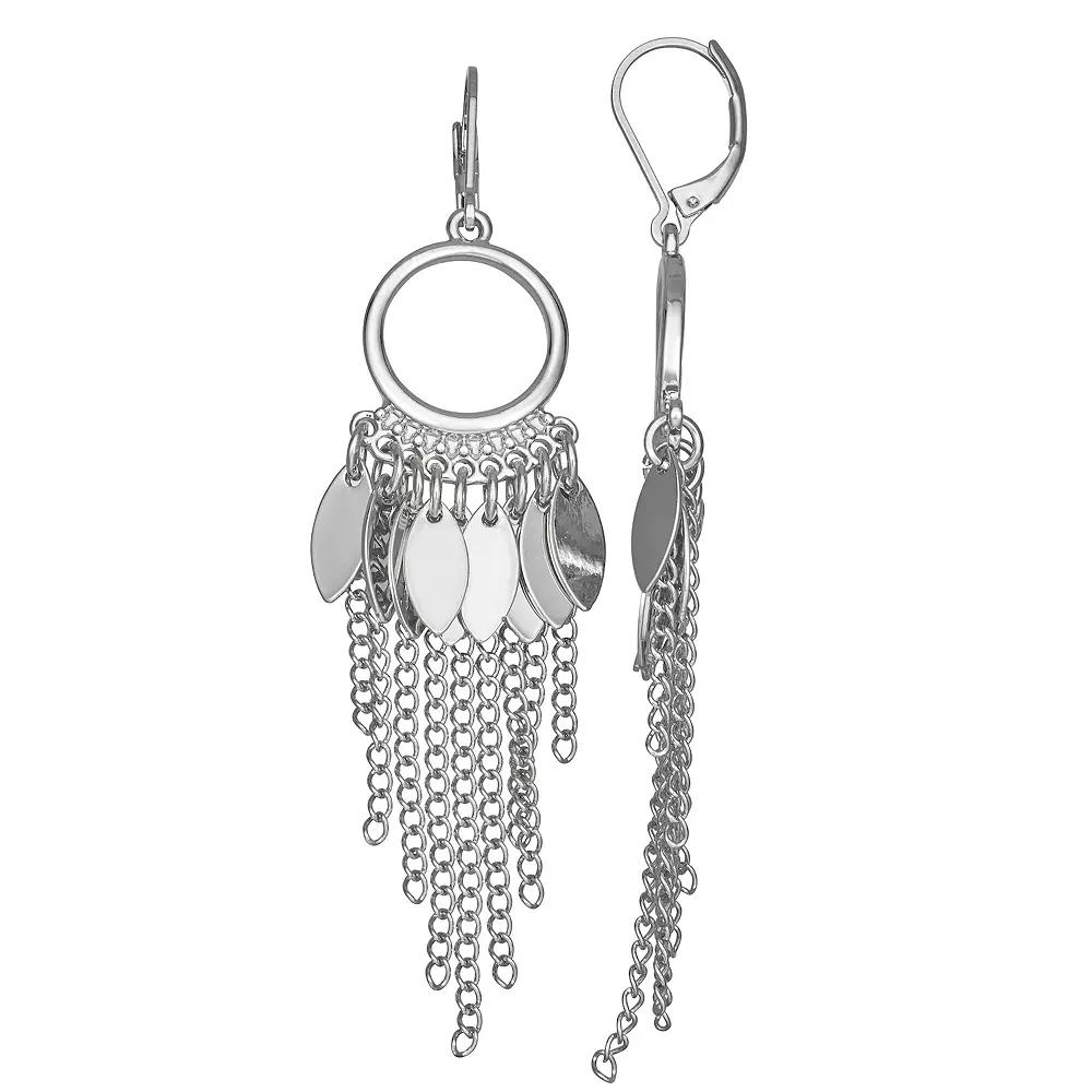 Simply Vera Vera Wang Silver Tone Chain Drop Earrings, Women's Product Image