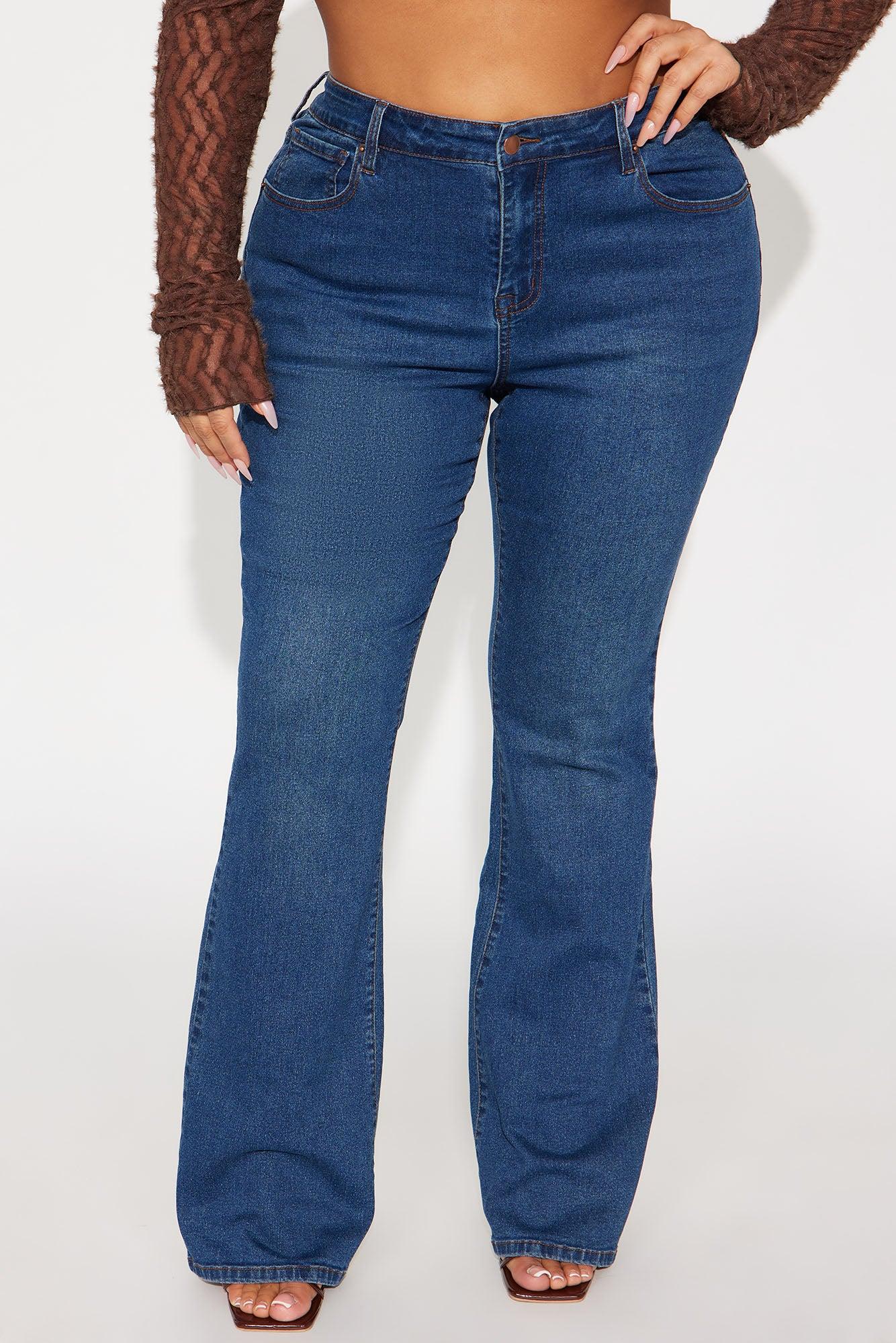 Vibe Check Curvy Stretch Bootcut Jeans  - Dark Denim Product Image