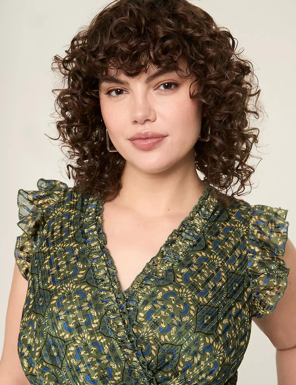 Lurex Shimmer Surplice Neck Maxi Dress Product Image