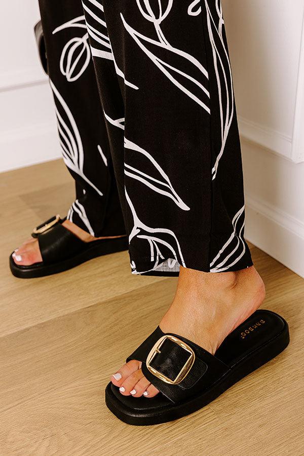 The Isabel Faux Leather Sandal in Black Product Image