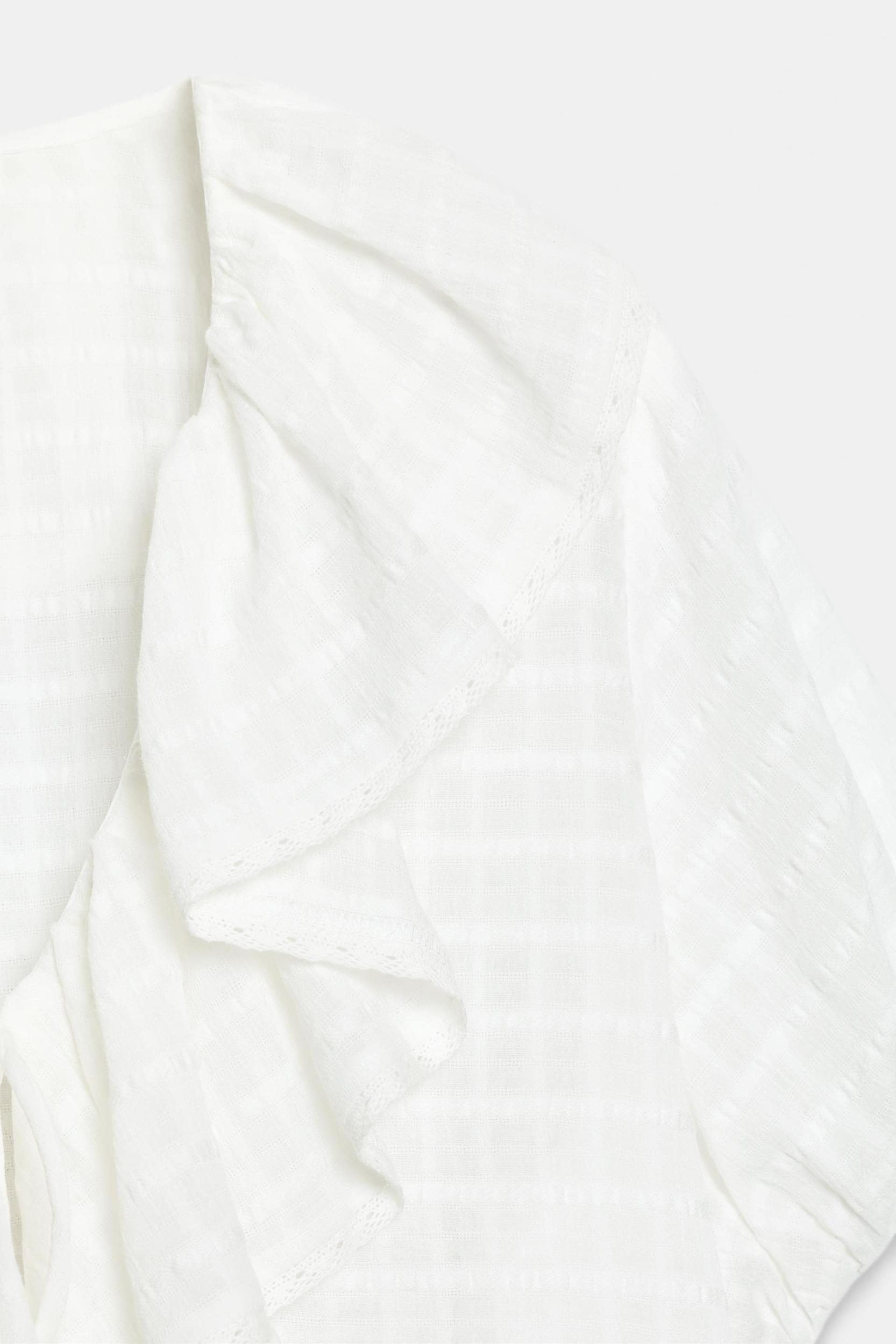 RUFFLED TIE BLOUSE Product Image