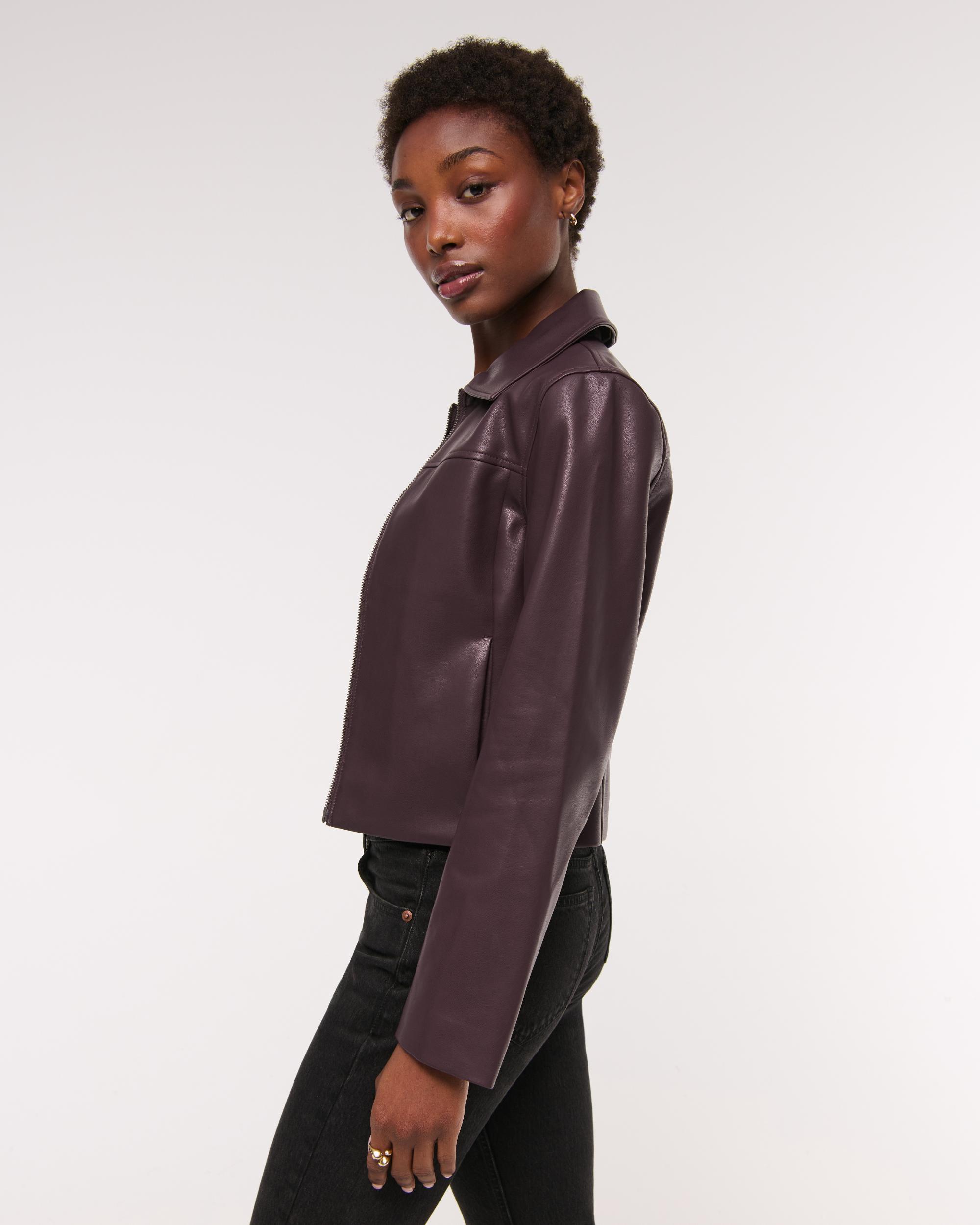 Slim Zip Vegan Suede Jacket Product Image