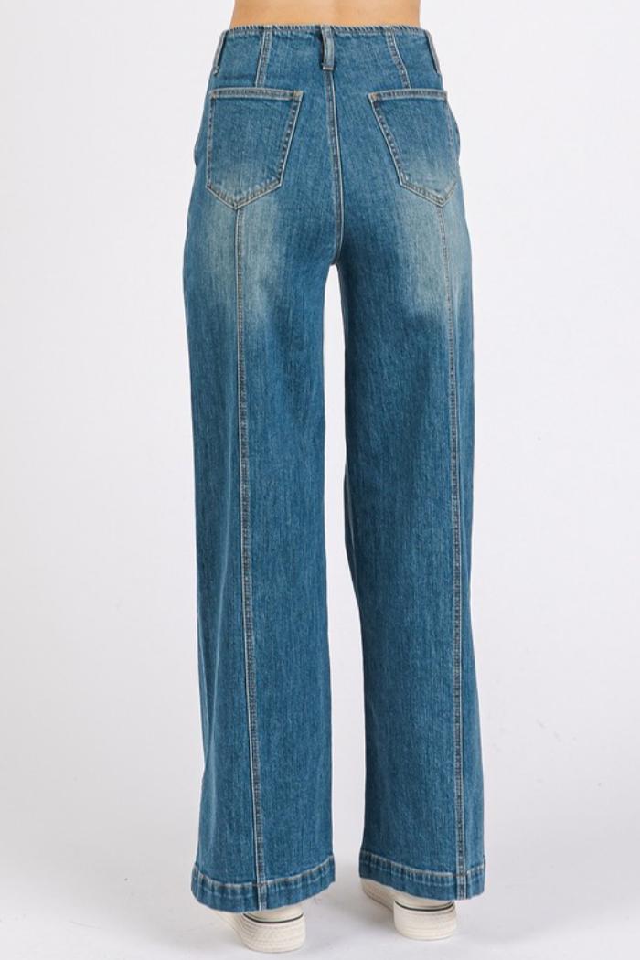 Wide Leg Denim Jeans Product Image