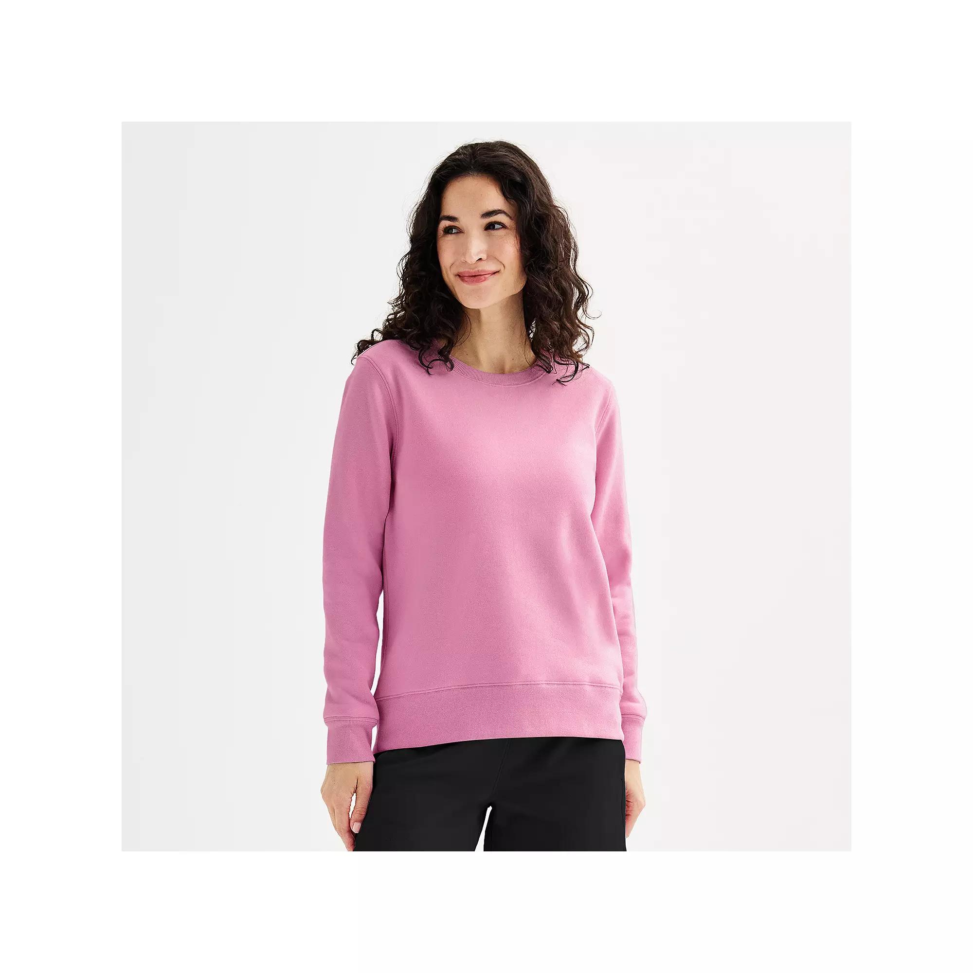 Women's Tek Gear® Ultrasoft Fleece Crewneck Sweatshirt, Size: XL Tall, Maiti Pink Product Image