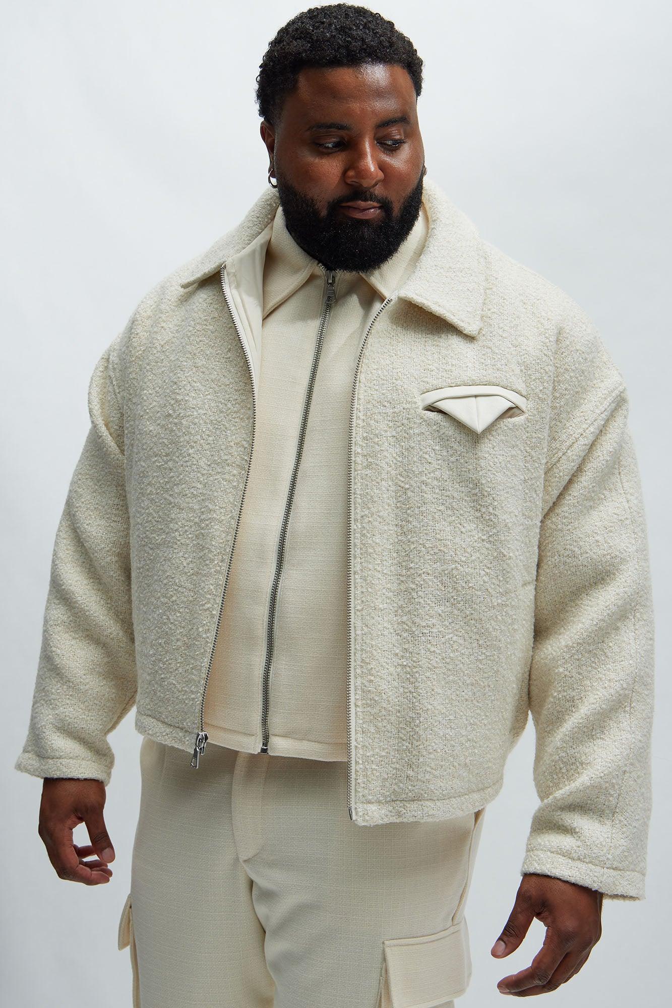 Delmont Textured Cropped Jacket - Cream Product Image