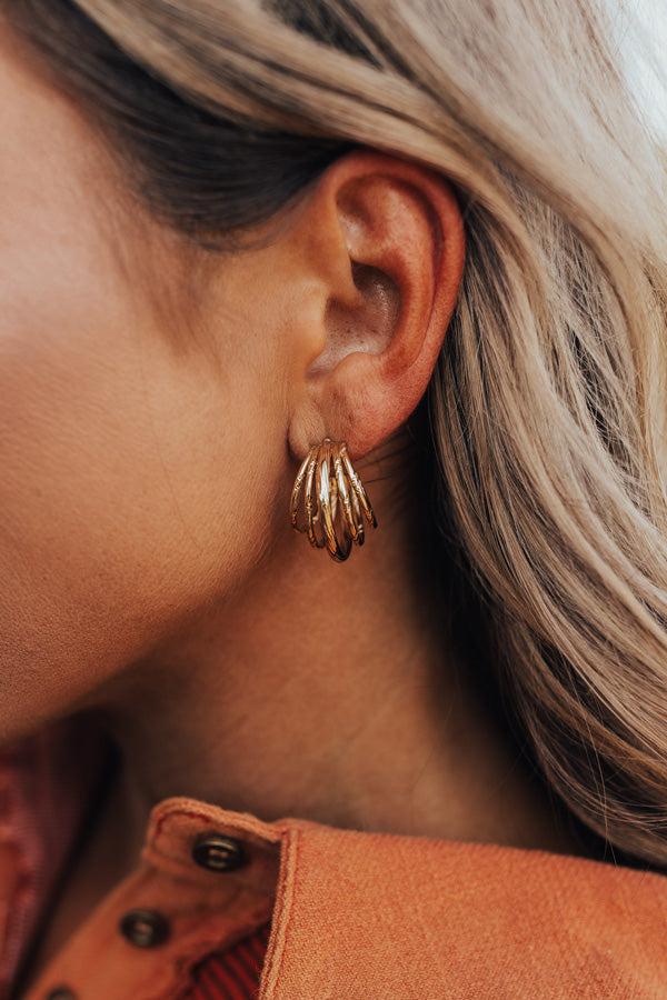 Romantic Playlist Hoop Earrings In Gold Product Image