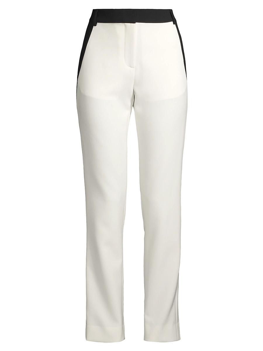 Womens Reagan Two-Toned Straight-Leg Trousers Product Image