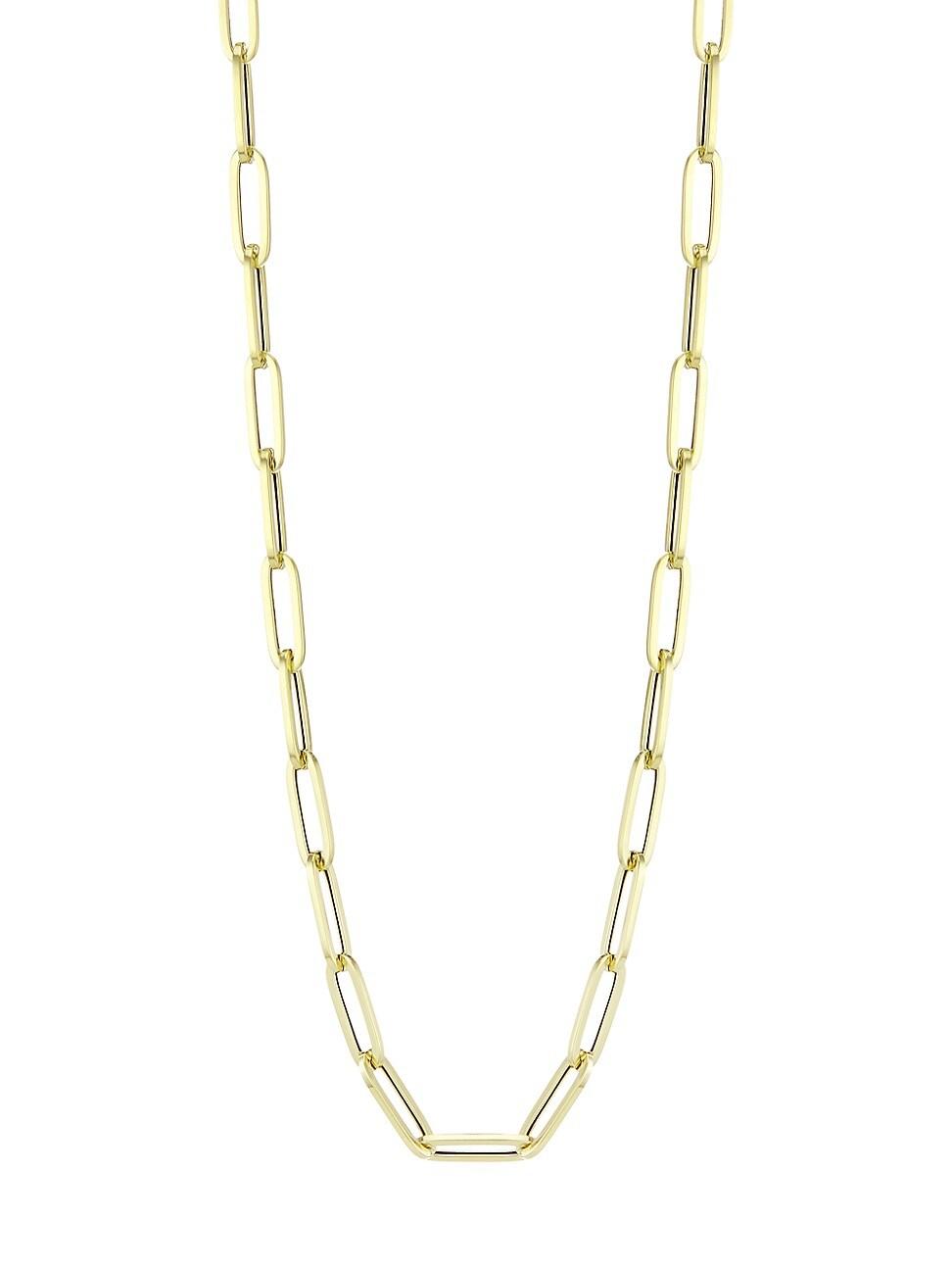 Womens 14K Yellow Gold Paper Clip Chain Necklace Product Image