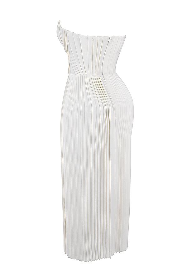 Amorata  ivory pleated maxi dress Product Image