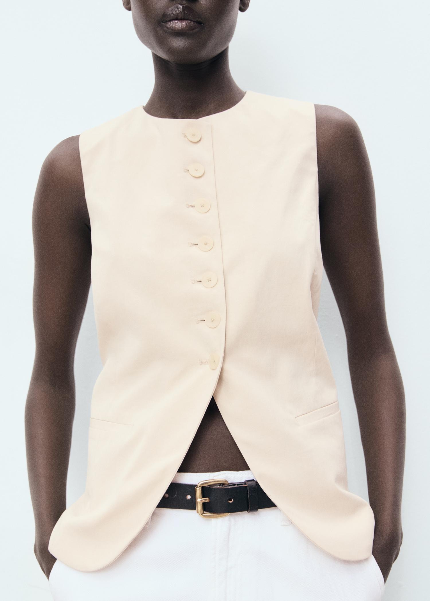 Suit waistcoat with buttons - Women | MANGO USA Product Image