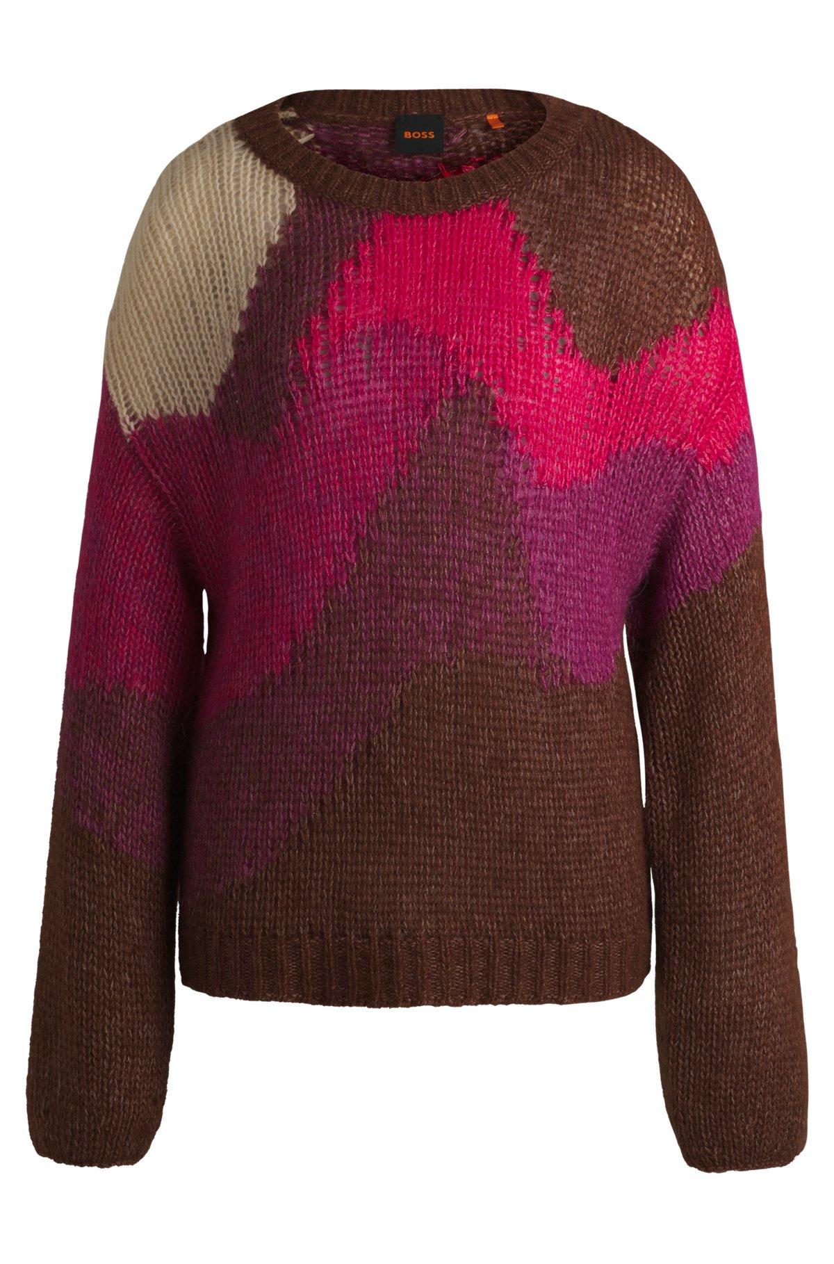 Knitted sweater with landscape-inspired pattern Product Image