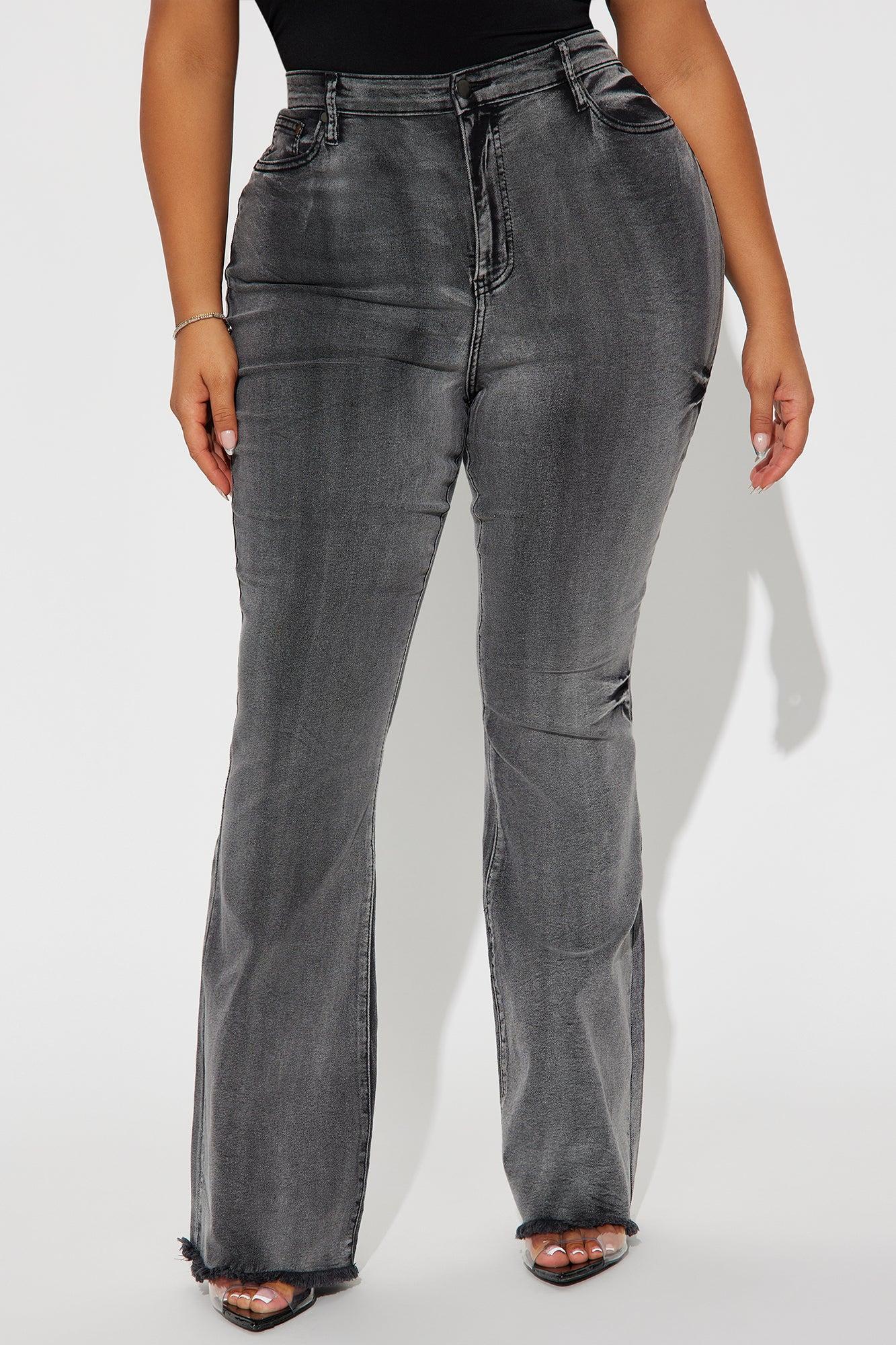 Highest Stakes Stretch Flare Jeans - Black Wash Product Image
