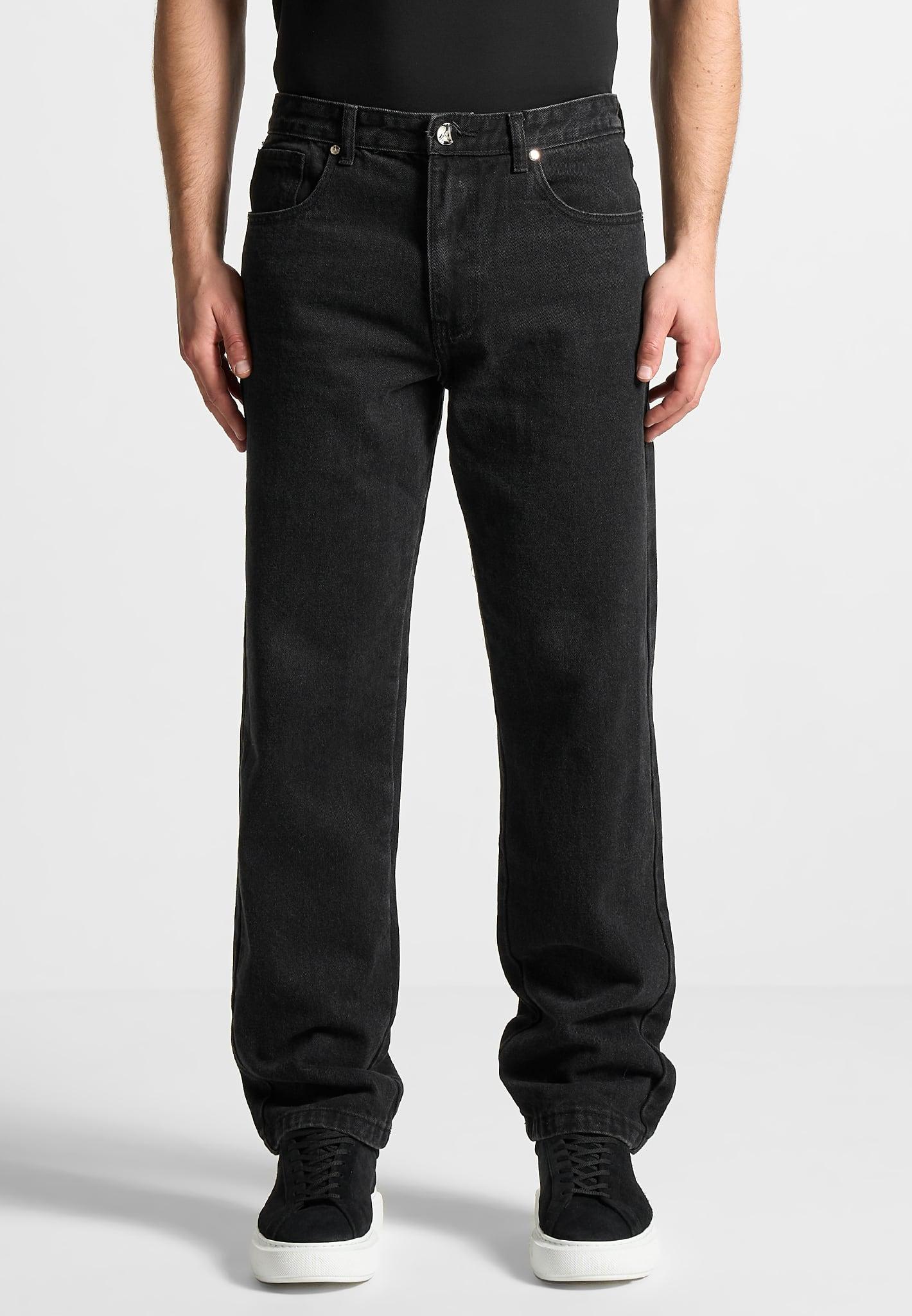 Relaxed Fit Jean - Washed Black Male Product Image