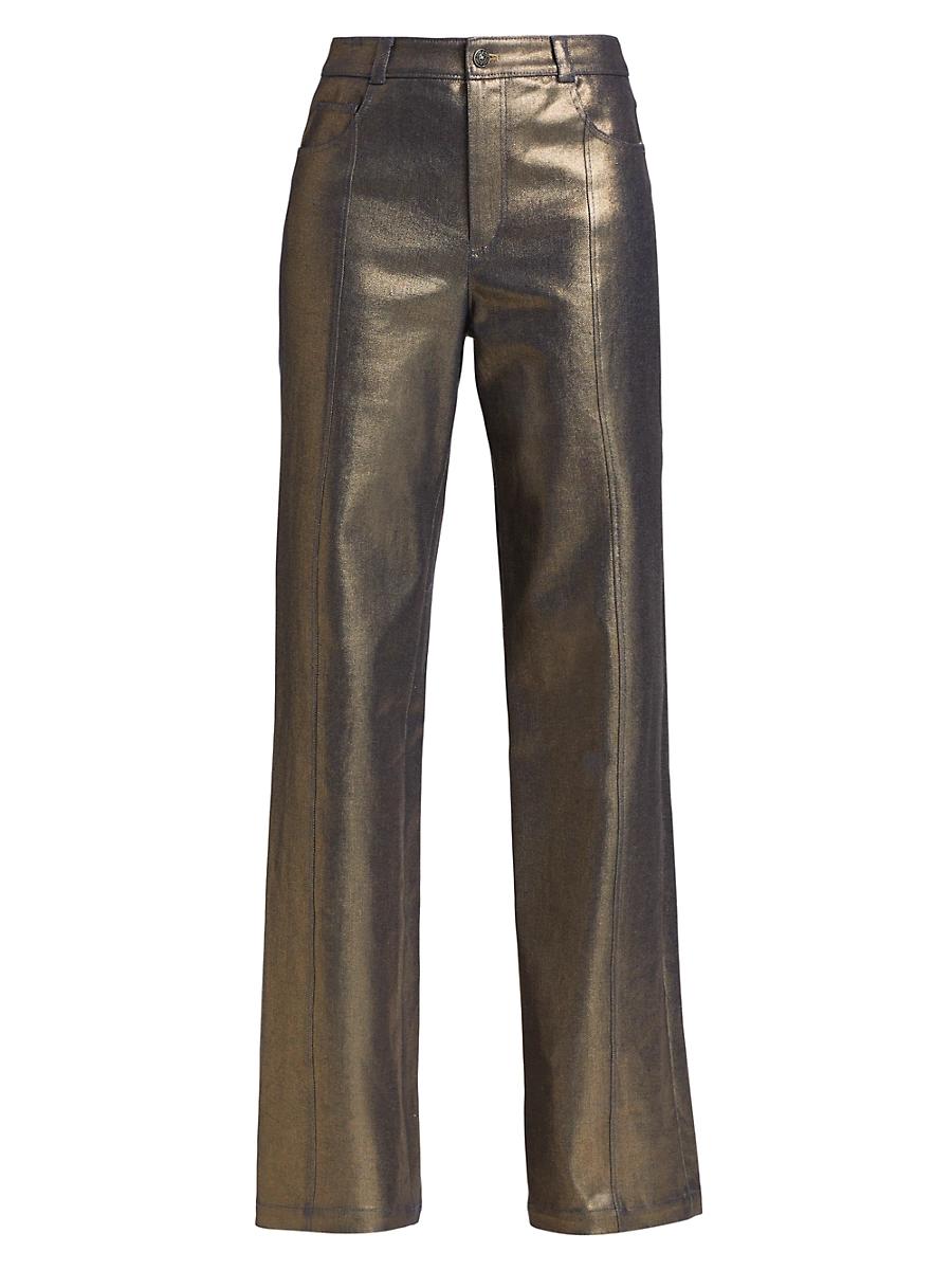 Womens Francine Coated Straight Pants Product Image