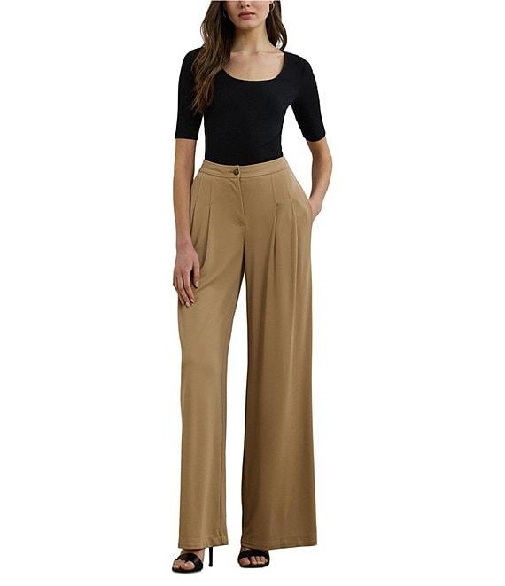 Lauren Ralph Lauren Rib-Knit Cotton Blend Scoop Neck Elbow Sleeve Fitted Tee Product Image