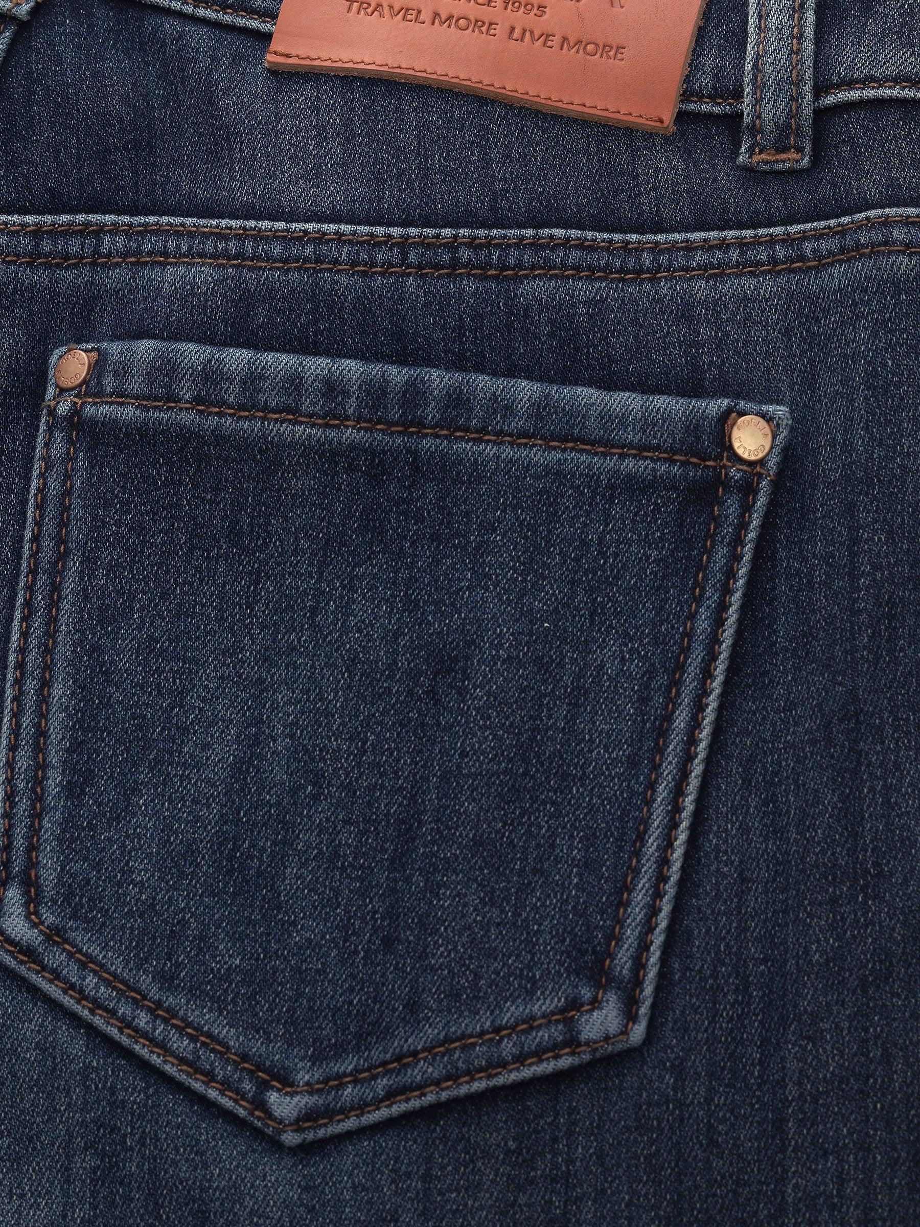 Denim Fleece Lined Women Slit Jeans Product Image