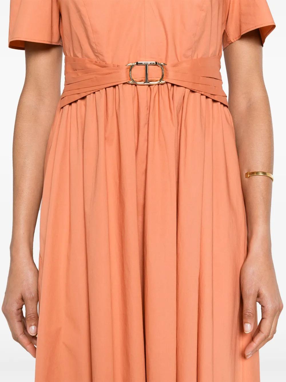 belted poplin midi dress Product Image