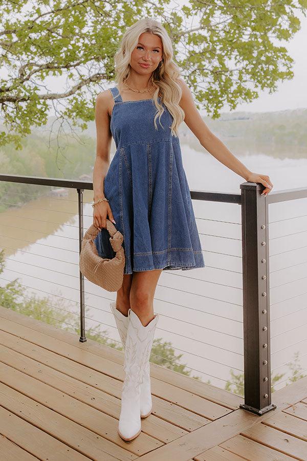 Darling Glance Denim Mini Dress Product Image