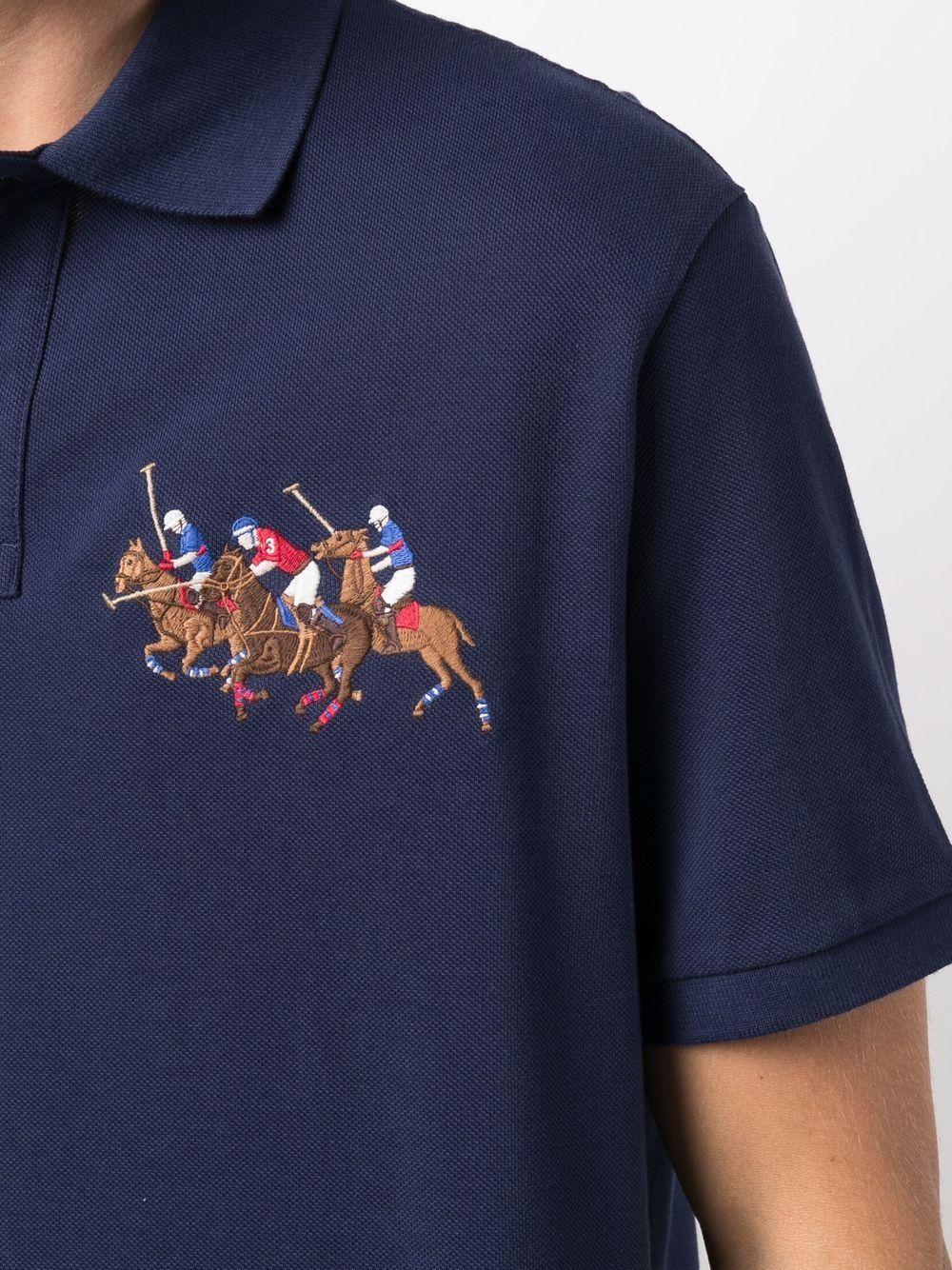 Polo Pony-motif cotton polo shirt  Product Image
