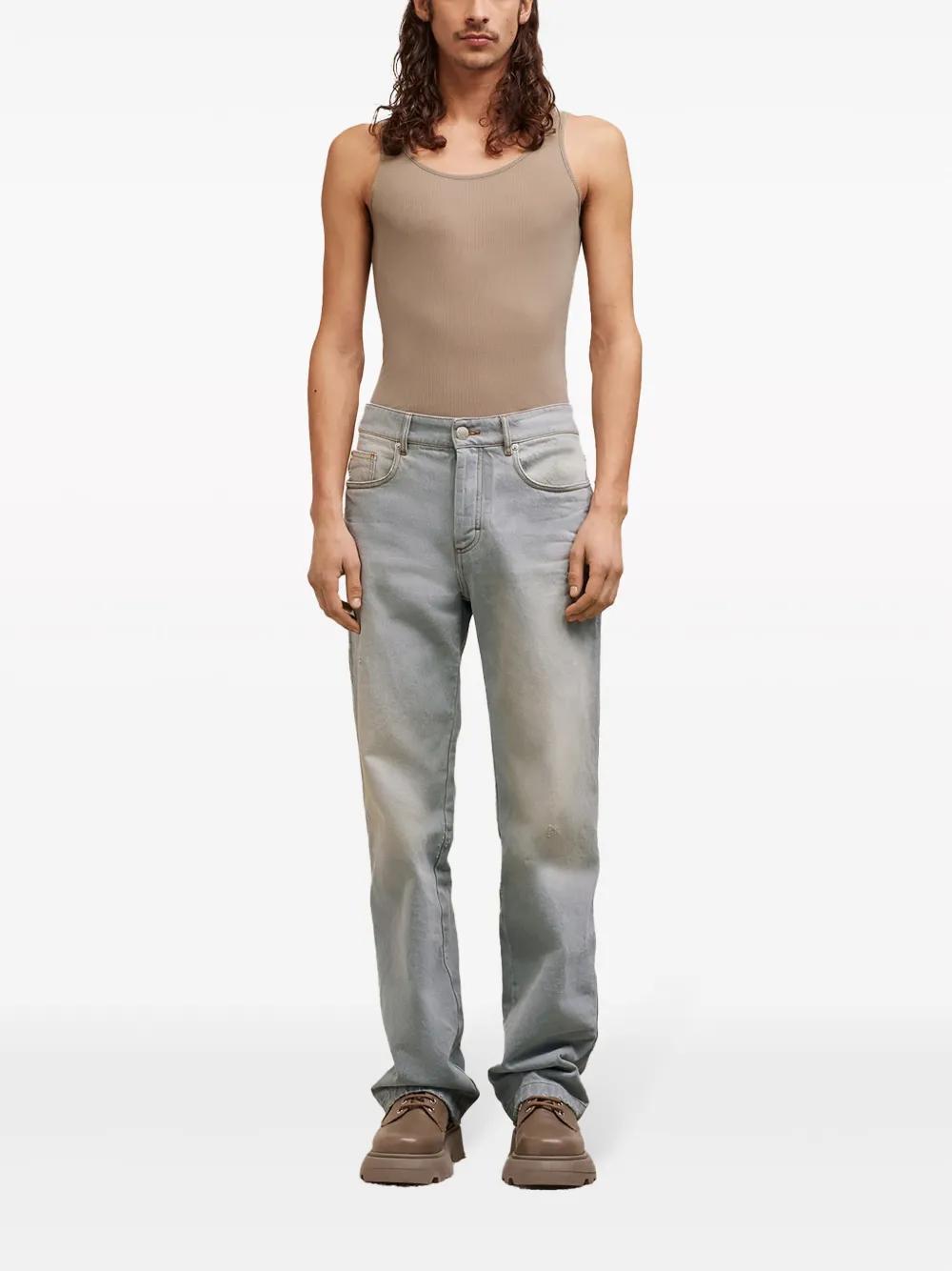 mid-rise straight-leg jeans Product Image