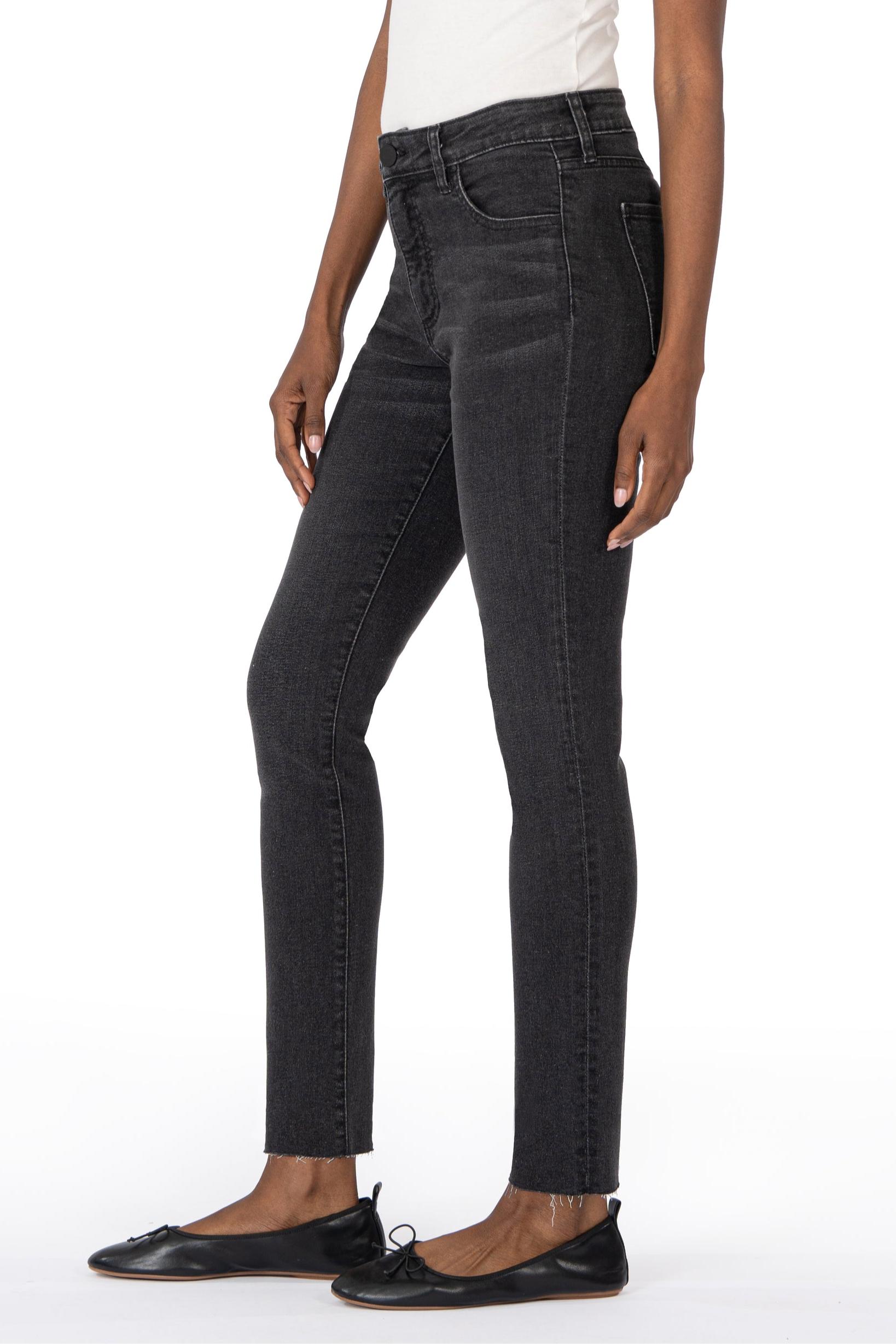 Reese High Rise Fab Ab Ankle Straight Raw Hem- Respectable Black Wash 29' Product Image