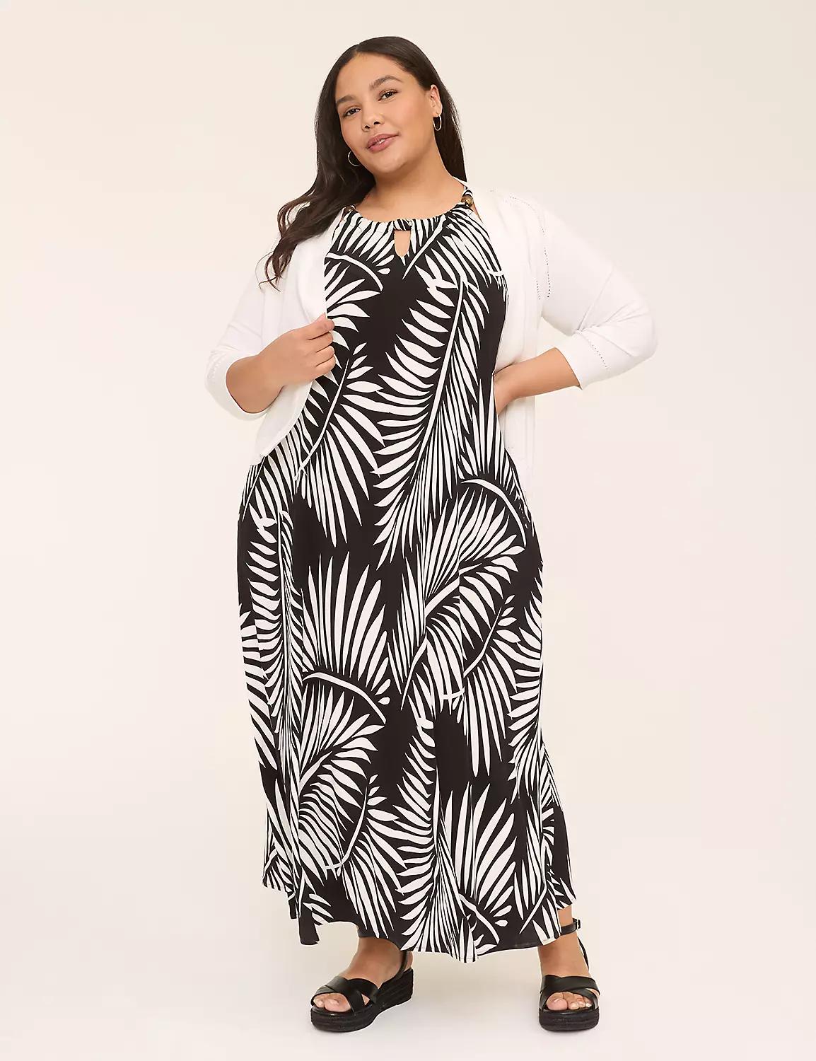 Beaded & Knot Halter-Neck Jersey Maxi Dress Product Image