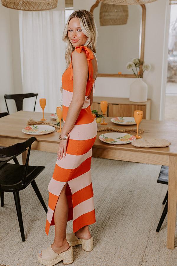 Sunkist Moment Knit Maxi Dress in Orange Product Image