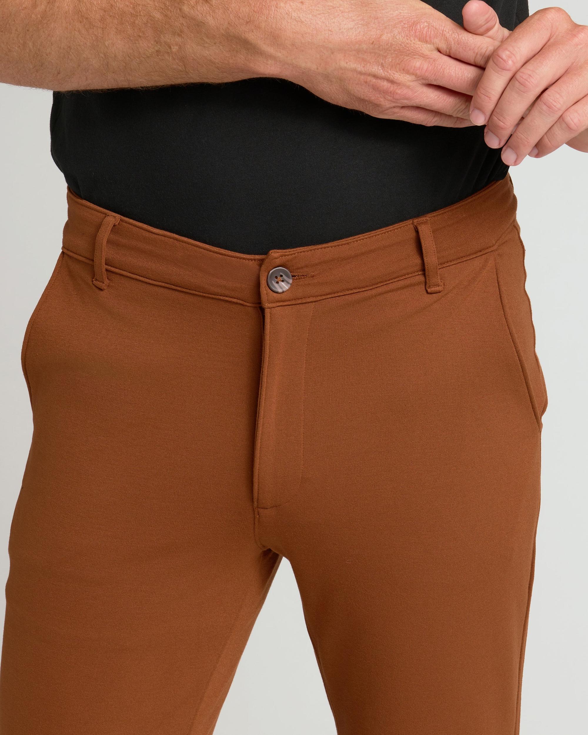 Suede Brown Slim Comfort Knit Chino Pant Product Image