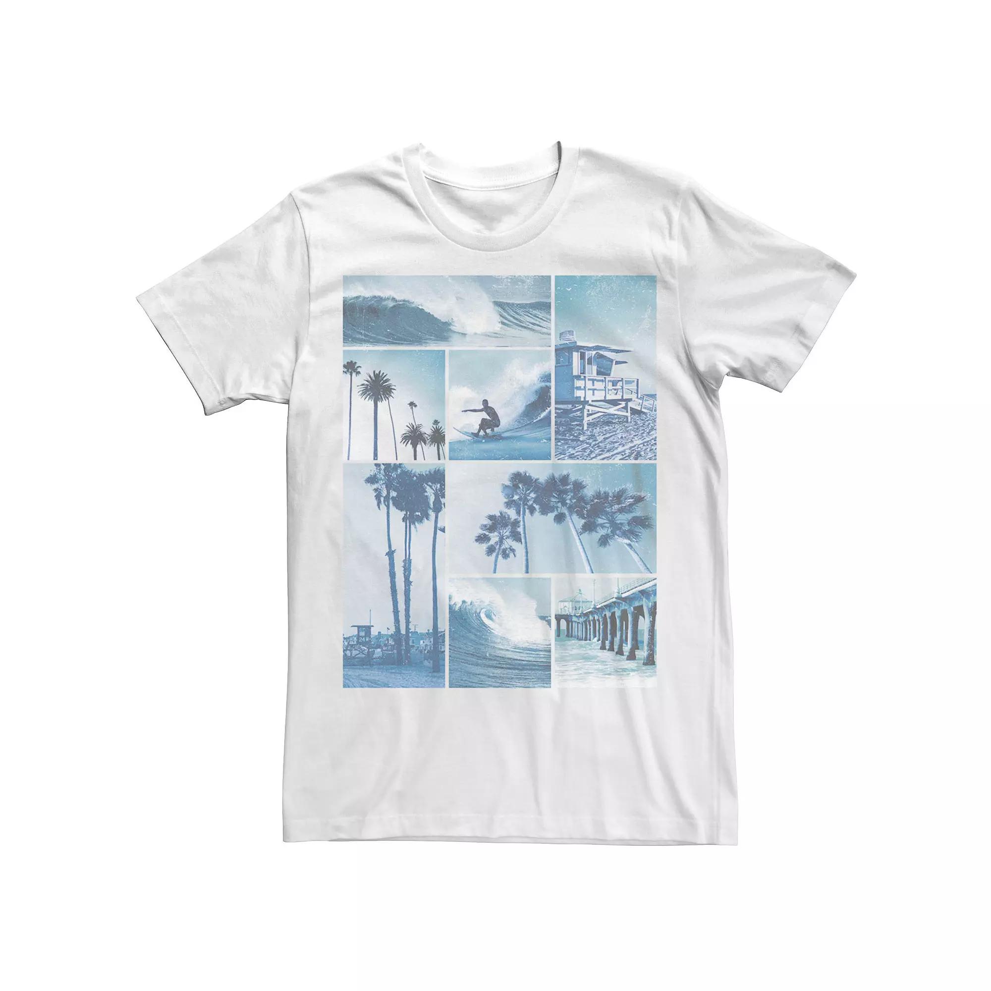 Men's Beach Boxes Pier Waves Surfer Palm Trees Lifeguard Graphic Tee,  Product Image
