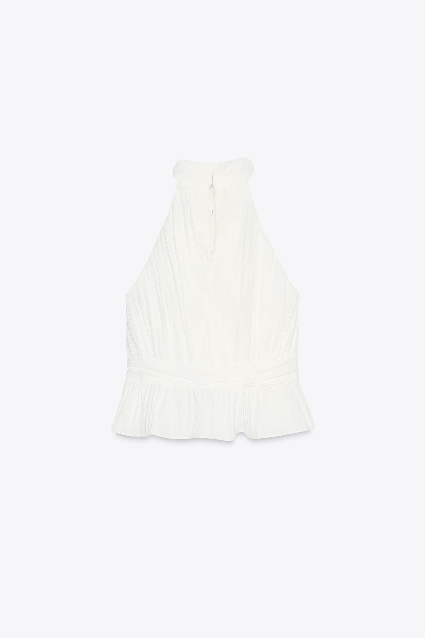 PLEATED HALTER TOP Product Image