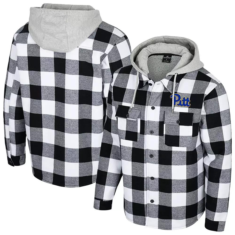 Men's Colosseum Black/White Pitt Panthers Buffalo Plaid Full-Zip Jacket, Size: 2XL Product Image
