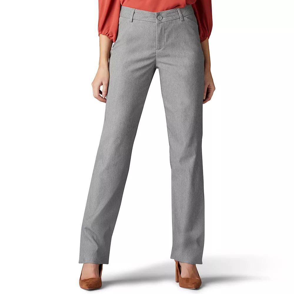 Womens Lee Wrinkle-Free Relaxed Fit Straight-Leg Pants Ash Grey Product Image