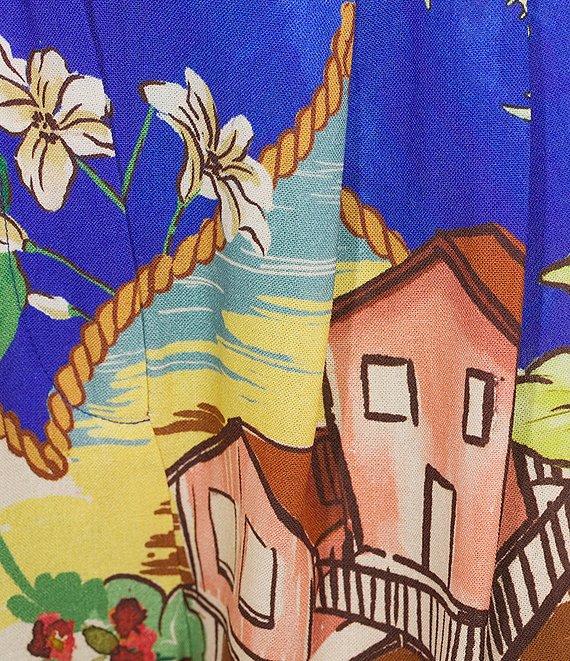 Antonio Melani Polina Linen Blend Ocean Print Button Front Collar Long Sleeve Coordinating Blouse Product Image