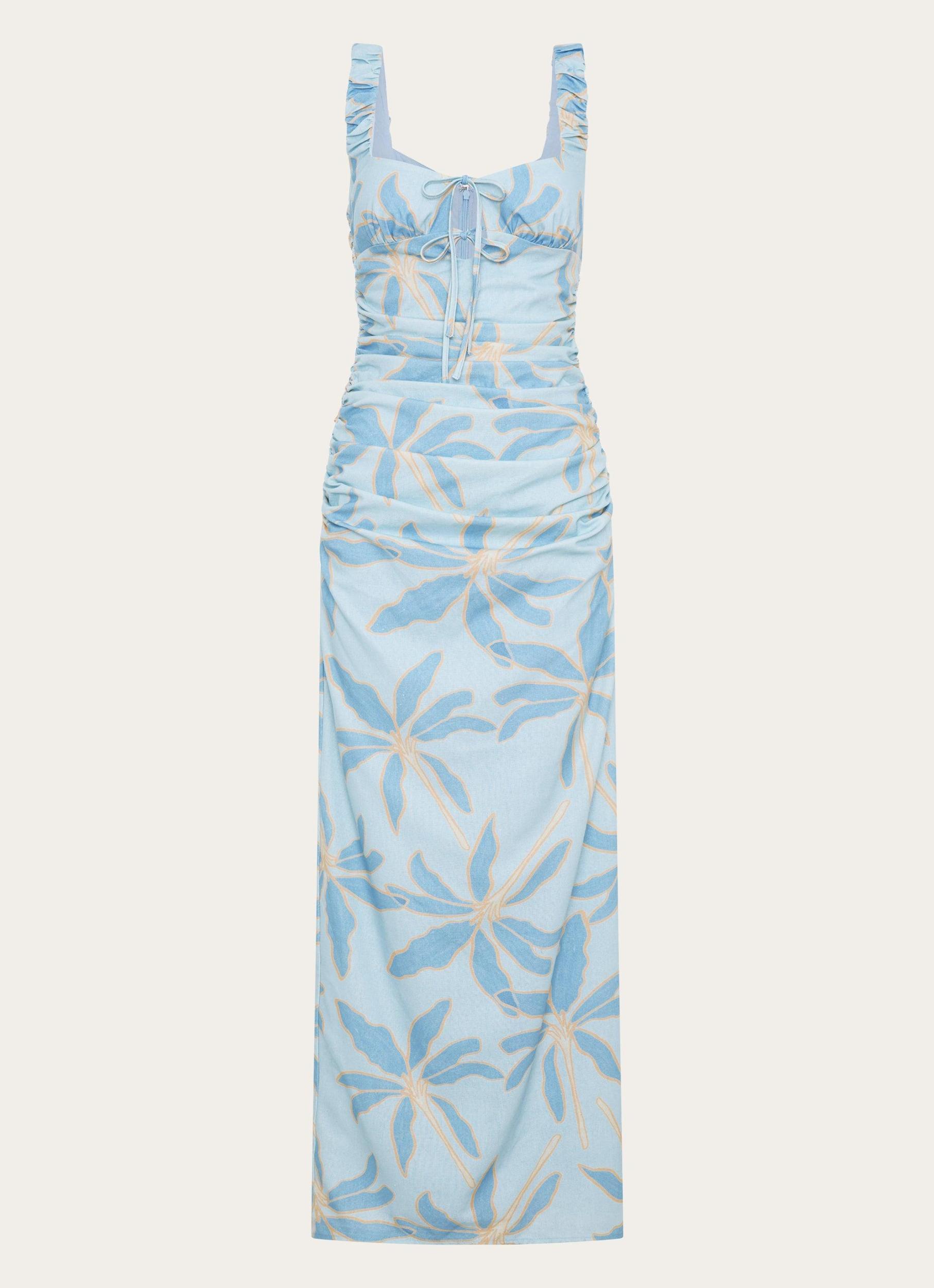 Cosmic Love Ruched Maxi Dress - Opulent Blue Product Image