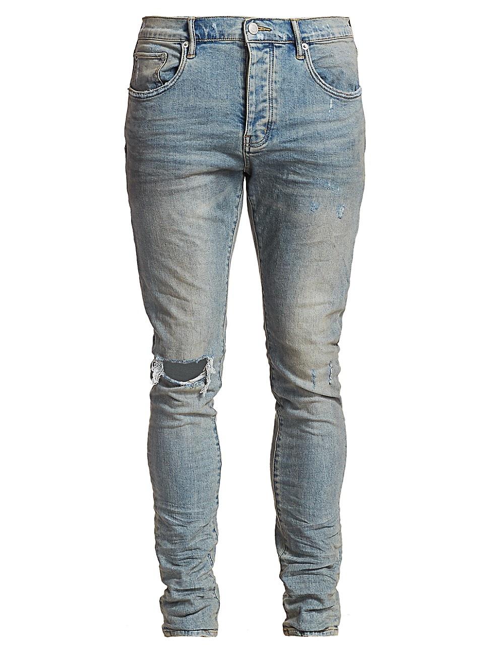 Mens Distressed Stretch-Skinny Jeans Product Image